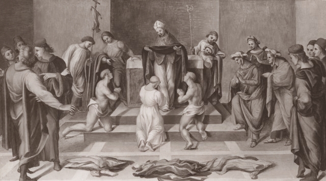 Sant'Agostino veste tre neofiti dell'abito dell'ordine