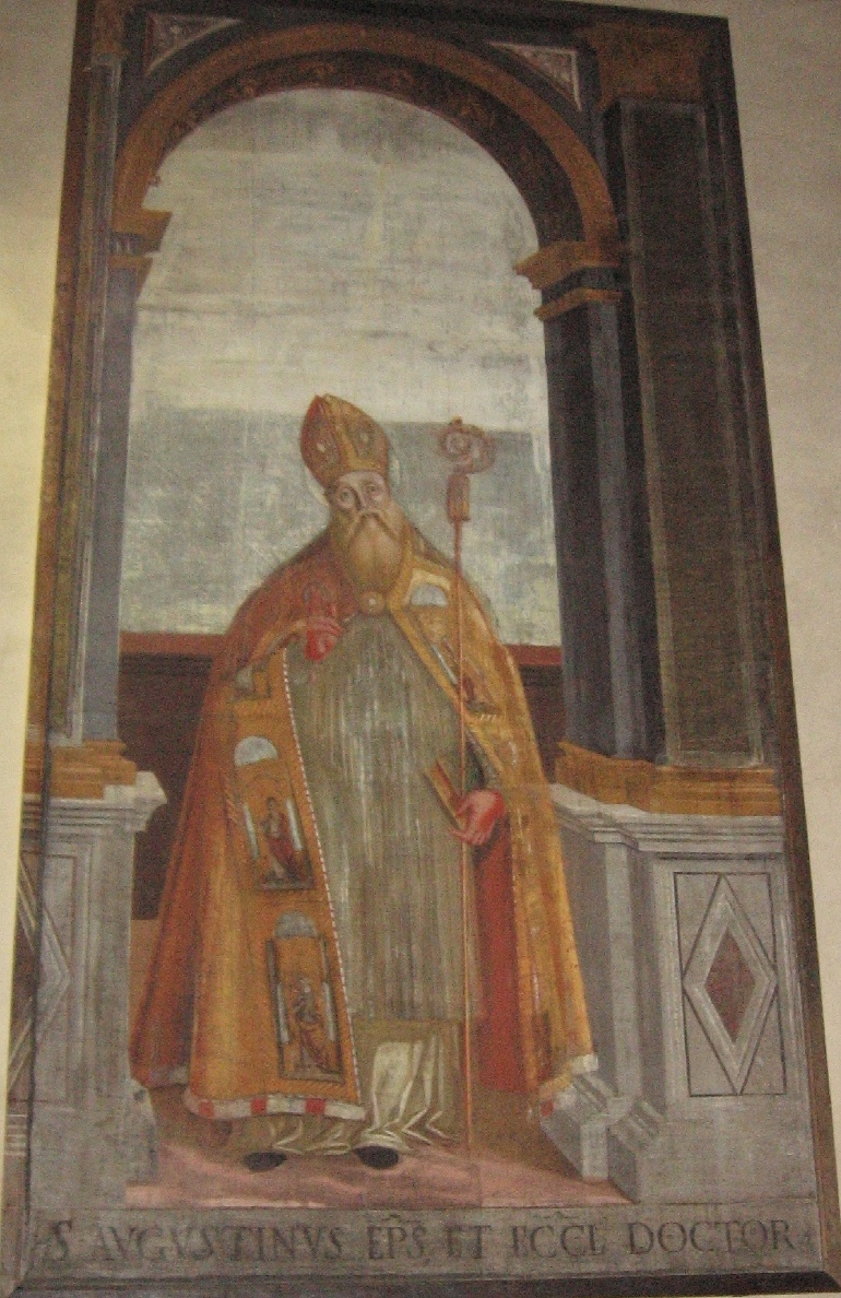 Agostino vescovo e Dottore della Chiesa nella Basilica di san Sebastiano a Biella (foto di Raffaella Greppi)