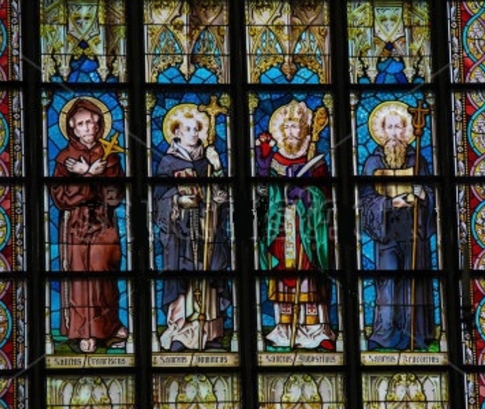 Agostino vescovo e Dottore della Chiesa in una vetrata a Lovanio