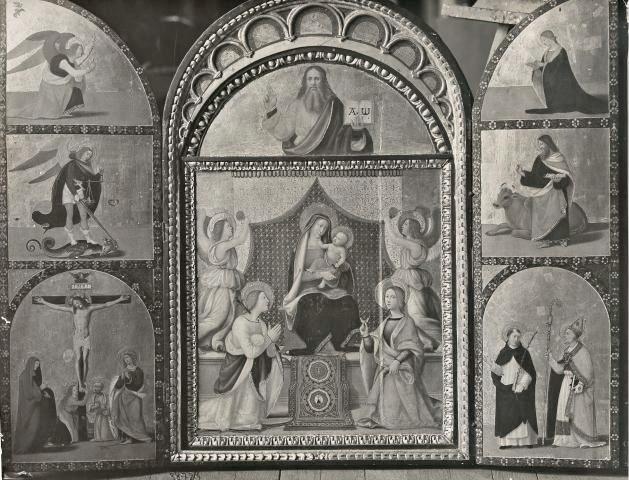 Madonna con Bambino in trono tra santi con Domenico e sant'Agostino