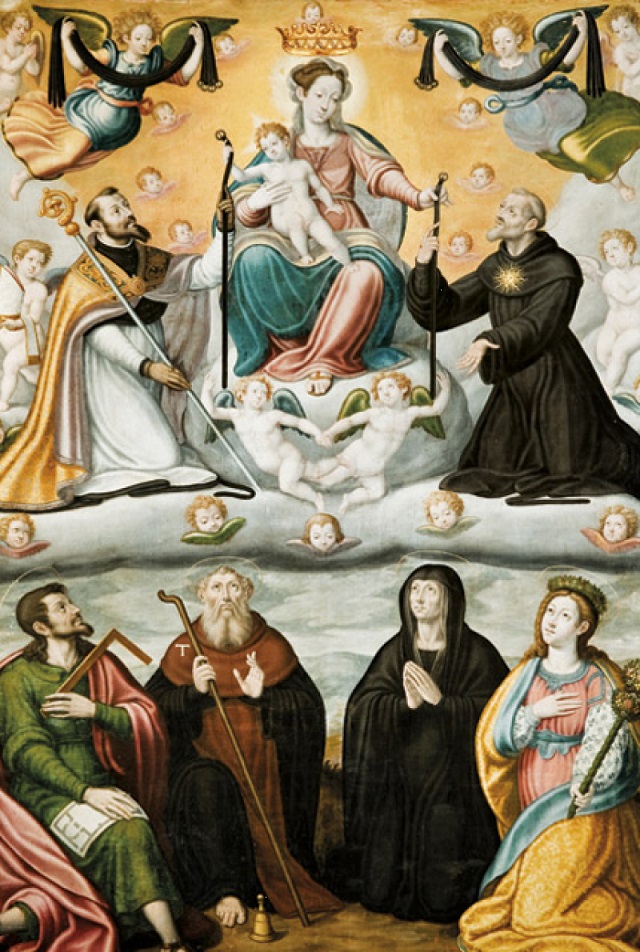 La Madonna della Cintura, Agostino, Nicola da Tolentino e santi