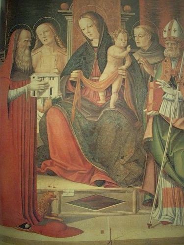 Madonna in trono con il Bambino tra i Santi Girolamo, Sebastiano, Francesco ed Agostino