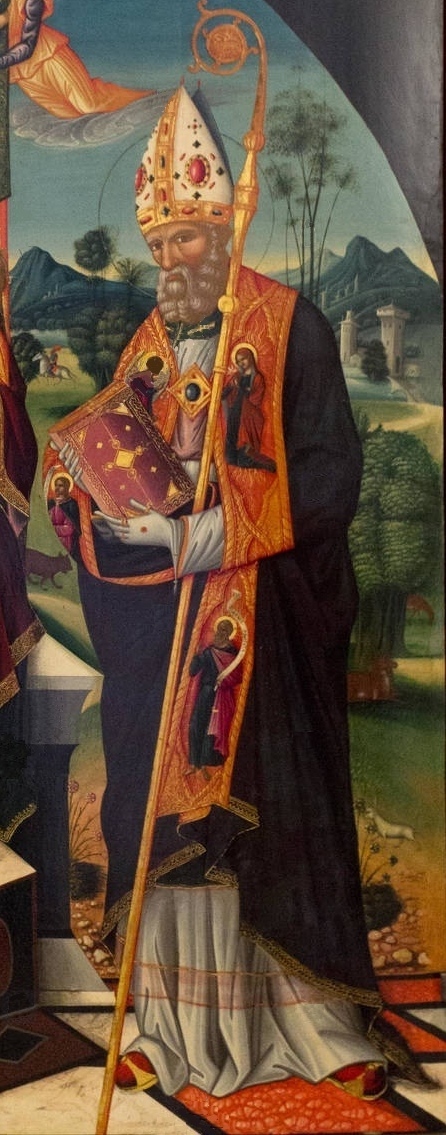 La Madonna tra San Giovanni Battista e Sant'Agostino: particolare di sant'Agostino