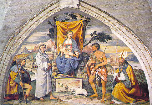 Sant'Agostino e Madonna in trono e santi