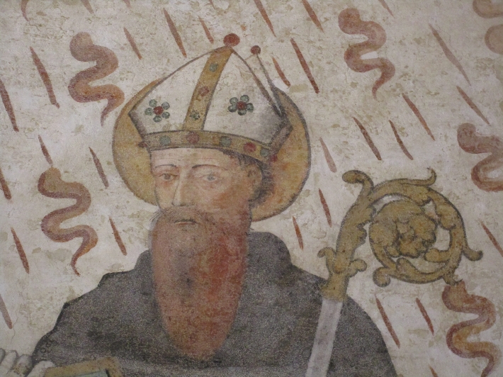 Sant'Agostino vescovo: particolare del volto