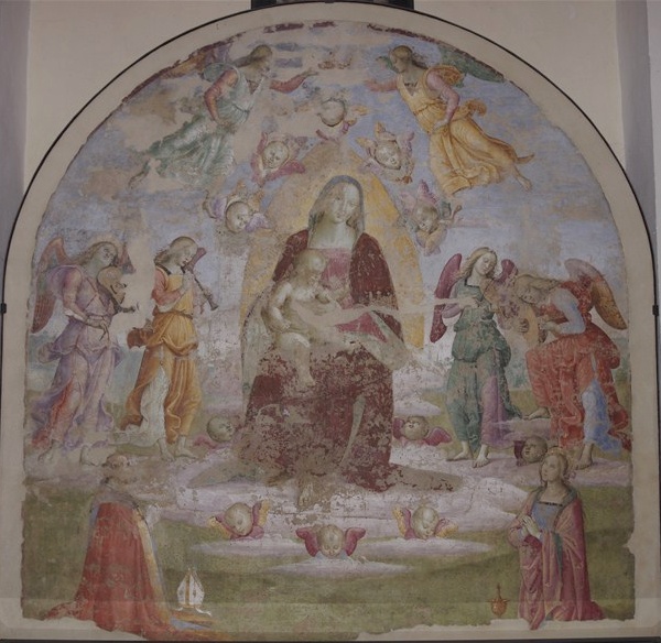 Beata Vergine con Agostino, la Maddalena e angeli opera dello Spagna