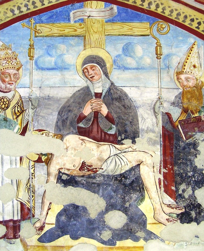 Piet di Cristo con i santi Pelagio e Agostino
