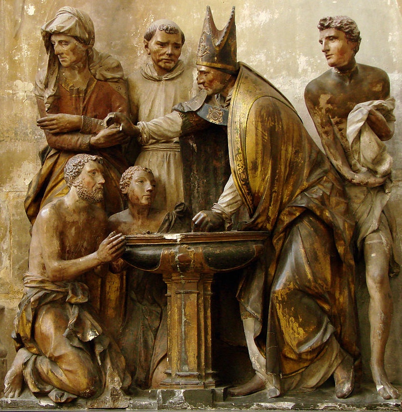 Battesimo di Agostino e Adeodato nella cattedrale di Troyes