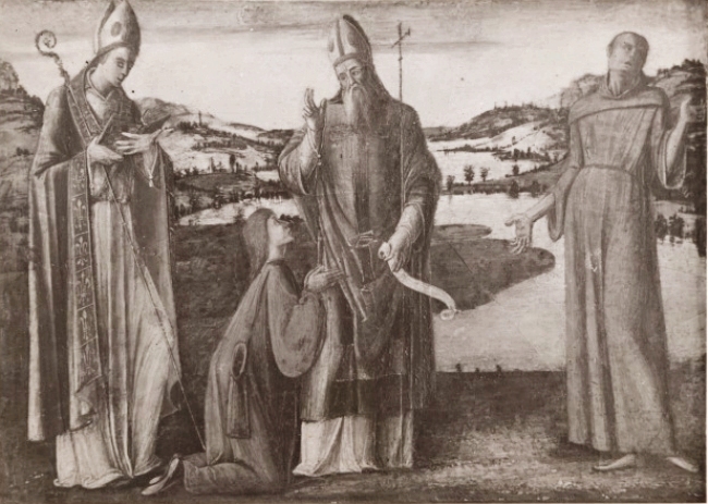 Sant'Agostino e donatore tra san Ludovico di Tolosa e san Francesco d'Assisi