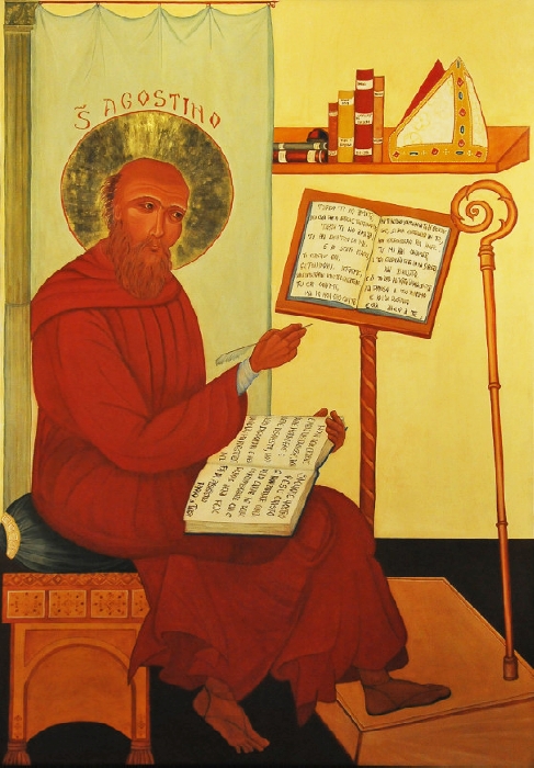 Agostino nel suo studio scrive le Confessioni