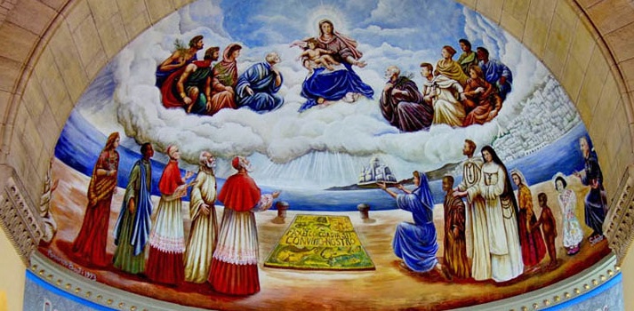 Vergine in gloria con Agostino, devoti e santi africani