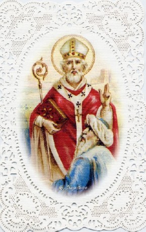 Sant'Agostino vescovo con un fedele