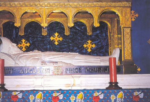 Agostino sul letto di morte: scultura a Ippona, Basilica di sant'Agostino