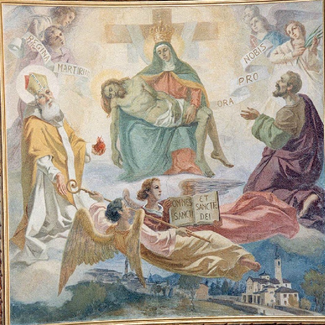 Piet con Sant'Agostino con Sant'Albino e angeli 