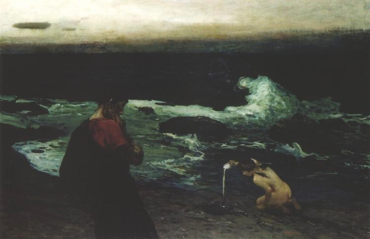 Agostino e il bambino in riva al mare di Wankie Wladyslaw