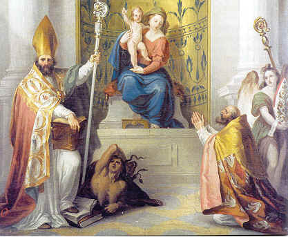 I Santi Agostino e Severino ai piedi della Madonna con il Bambino