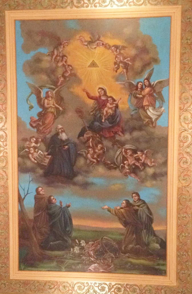 Sant'Agostino in gloria nel cielo in un dipinto di Monachesi