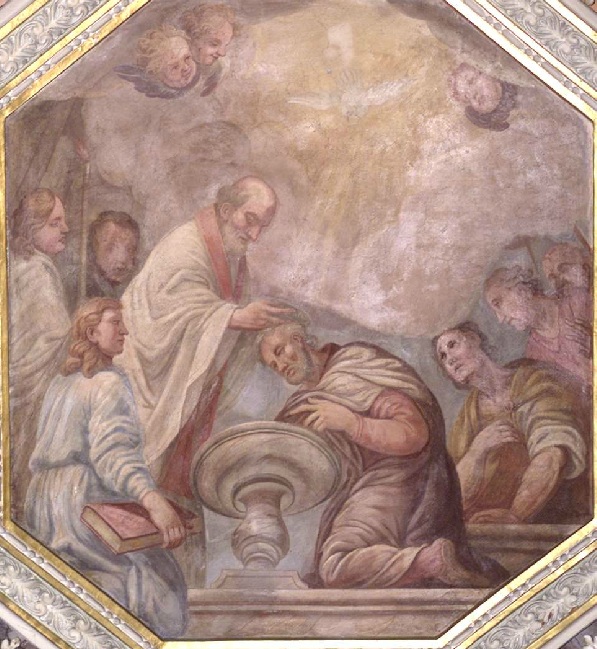Sant'Ambrogio battezza sant'Agostino a Milano