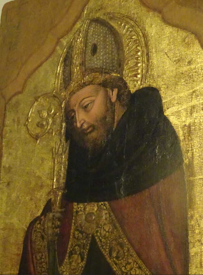 Agostino vescovo e Dottore della Chiesa: particolare del volto