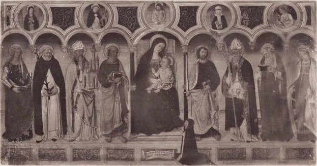Madonna con Bambino in trono con Agostino e santi