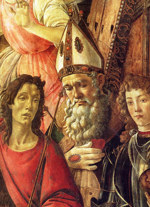 Madonna con Bambino e santi, particolare di S. Agostino