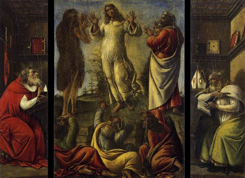 La trasfigurazione con sant'Agostino e san Gerolamo, dipinto di Sandro Botticelli