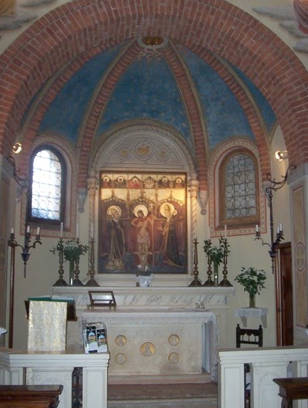Cristo fra Sant'Agostino e sant'Ambrogio