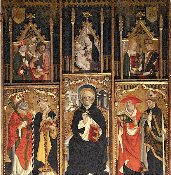 San Domenico, i quattro dottori della Chiesa, Madonna col Bambino e santi