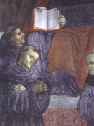 particolare di Martin Lutero  (frate in basso a sinistra)