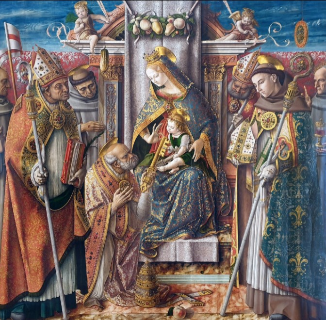 Vergine in trono con Agostino e santi