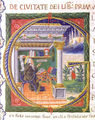 Sant'Agostino nello studiolo scrive la Citt di Dio di Taddeo Crivelli