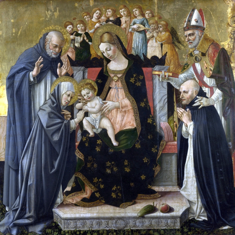 Matrimonio mistico di santa Caterina egizia tra san Domenico, sant'Agostino e il beato Costanzo da Fabriano
