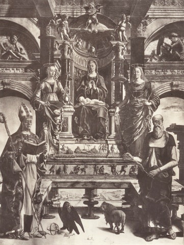 Madonna con Bambino in trono, sant'Agostino, sant'Apollonia, santa Caterina d'Alessandria e san Girolamo