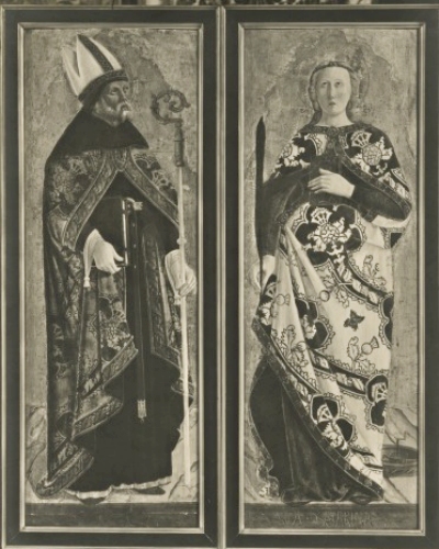 Particolare dei santi Agostino e Caterina d'Alessandria