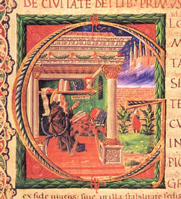 Sant'Agostino nel suo studio vede la Citt eterna