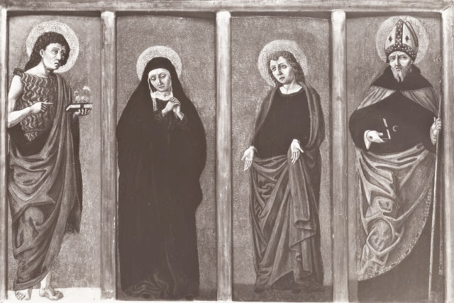 San Giovanni Battista, Madonna addolorata, San Giovanni Evangelista, Sant'Agostino