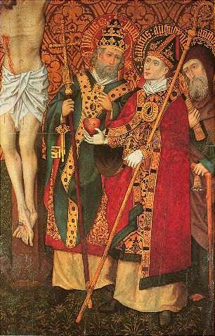 Agostino e altri santi sul Calvario di Anonimo franco-navarro