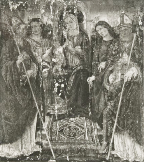 Madonna con Bambino in trono tra sant'Agostino, san Giovanni Battista, san Sebastiano e san Biagio