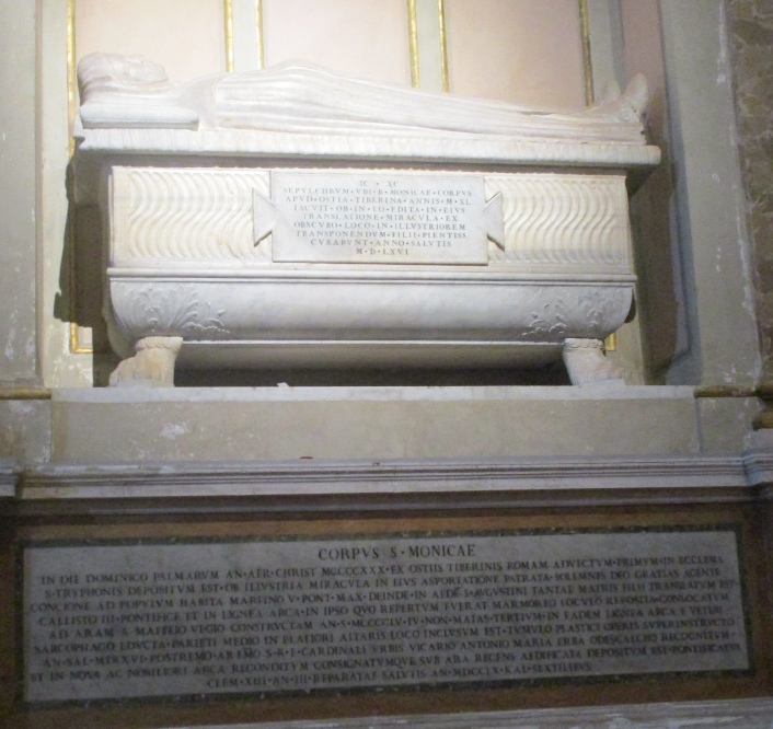 Monica giacente: la tomba della mamma di Agostino a Roma