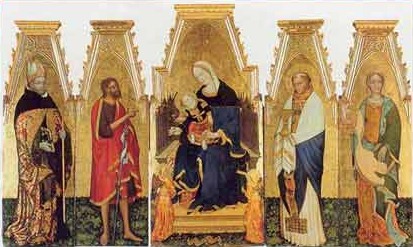Madonna con il Bambino e gli Angeli, e i santi Giovanni, Agostino, Liberatore e Agata
