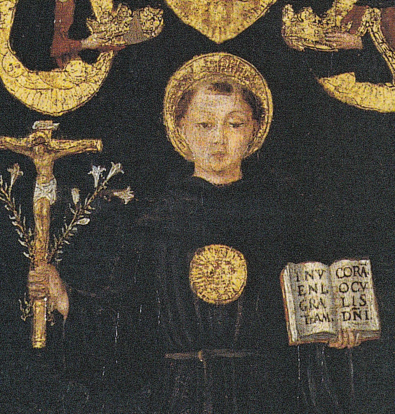 Triplice incoronazione di san Nicola da Tolentino con Agostino, la Vergine e Iddio Padre di Jacopo Loschi al Civico Museo di Carpi