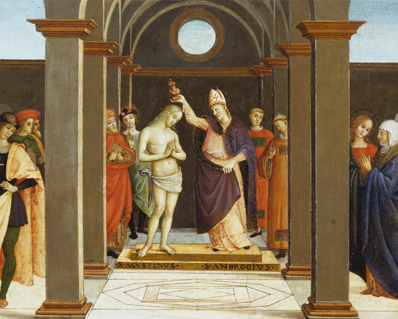Battesimo di sant'Agostino di pittore umbro