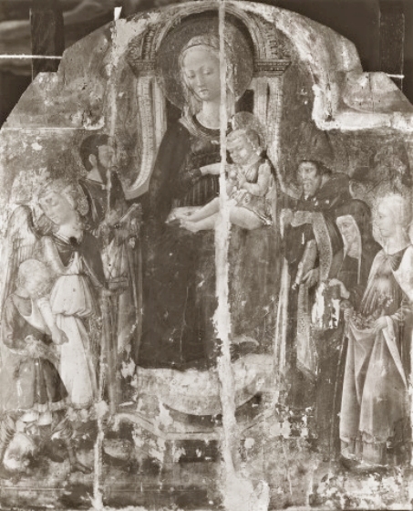 Madonna con Bambino in trono, Tobia e san Raffaele Arcangelo, san Bartolomeo, sant'Agostino, santa Monica e santa Dorotea