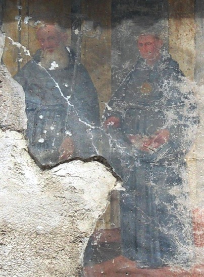 Agostino e san Nicola da Tolentino affresco nella chiesa di sant'Agostino a Norcia