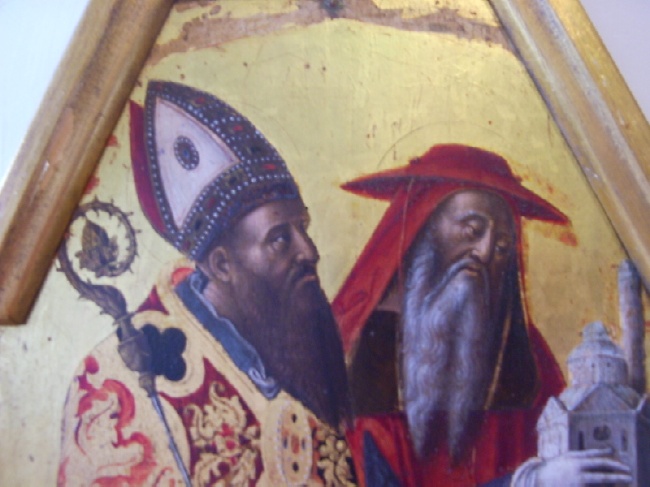 Agostino e Gerolamo: particolare del pannello di sinistra