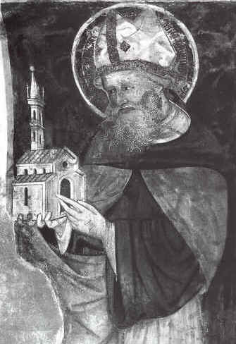 Sant'Agostino vescovo e monaco presenta la chiesa di Fermo nelle Marche