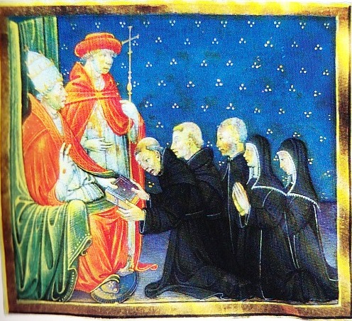 Sisto IV consegna il Mare Magnum a frati e monache agostiniani