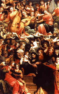 Madonna della Cintura con Angeli musicanti e santi agostiniani a Crema chiesa di sant'Agostino