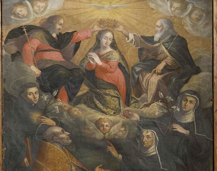 Il quadro che raffigura l'Incoronazione della Vergine tra santi agostiniani