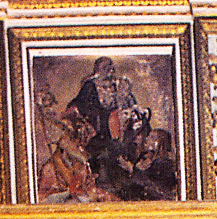 Particolare della Cimasa con la Madonna della Cintura, Agostino e Monica